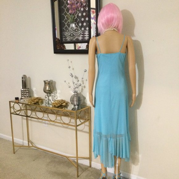 AFTER FIVE TURQUOISE SPECIAL OCCASION DRESS MEDIUM - Picture 8 of 10